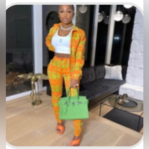 Shane Justin Other - (115)- This ORANGE AND NEON GREEN Jean outfit is amazing and a show stopper!🤯